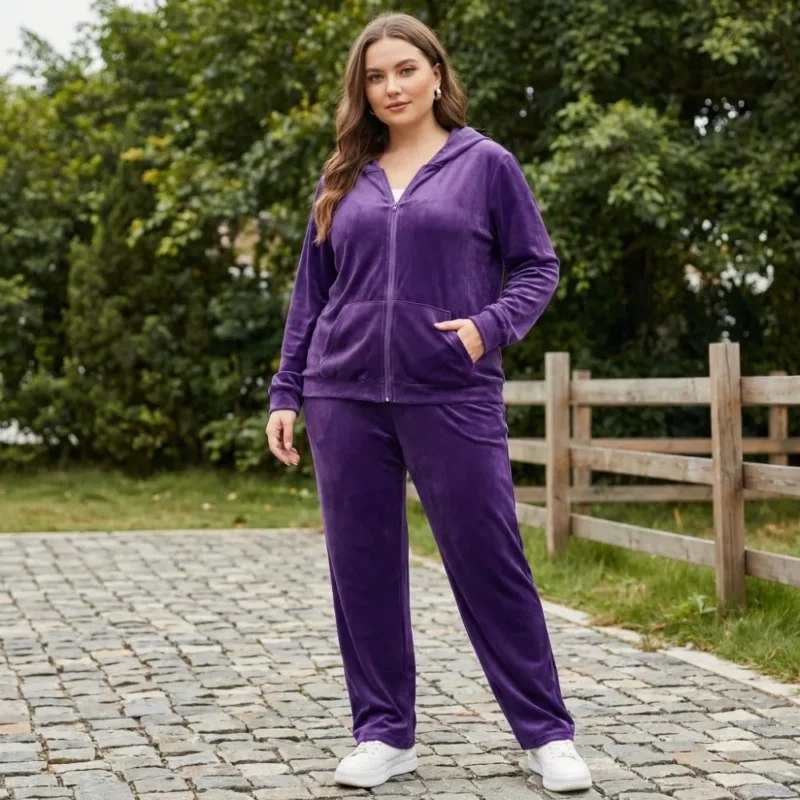 Sporty | Conjunto casual de terciopelo de 2 piezas